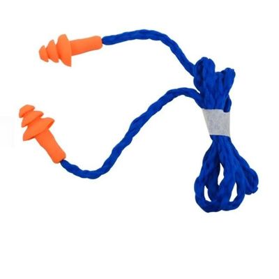 kaufen Sicherheits-wiederverwendbarer Silikon-Schaum-Ohrenstöpsel 31,5 x 12.5mm mit Nylon-PVC-Schnur Online-Herstellung