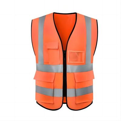 kaufen Industrielle schnelle trockene reflektierende Sicherheits-Westen-Polyester-Bau-Sicherheits-Weste mit Taschen Online-Herstellung