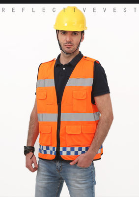 kaufen Schwer entflammbare Warnweste aus 100 % Polyester mit 5 cm hohem reflektierendem Band für Arbeitssicherheit Online-Herstellung