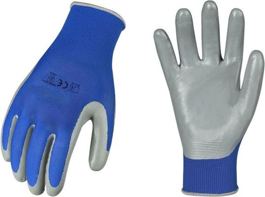 kaufen Wiederverwendbares Handschuh-Sicherungsarbeiten-Nitril-überzogener Kreuzgriff XL XXL nahtloses Online-Herstellung