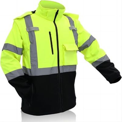 kaufen Sicherheitsweste-entfernbare Hood Sleeves Hi Vis Waterproofs der Sicherheits-55inch leichte Jacke Online-Herstellung