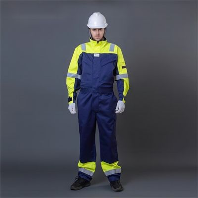 Ein guter Preis. Feuerverzögerndes Polyester der Sicherheits-Overall-Klagen-Sicherheits-Schutzkleidungs-65% der Baumwolle35% Online